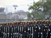 Personnel of Nepalese Army takes part in a celebration of Constitution Day at Nepal Army Pavilion, Tundikhel, Kathmandu, Nepal on Tuesday, S...