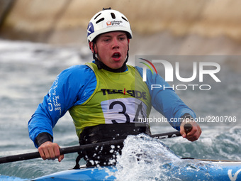 William Fotheringham of Strathalian J18 compete in the Kayak (K1) Women
during the British Canoeing 2017 British Open Slalom Championships...