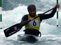 Angus Gibson  of Strathallan CC / Hydrasports
 compete in the Kayak (K1) Women
during the British Canoeing 2017 British Open Slalom Champi...