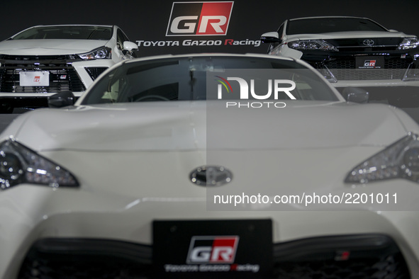 Toyota Motors and GAZOO Racing Company presents the GR86 vehicle during a press preview for the company's line of tuned road cars under the...