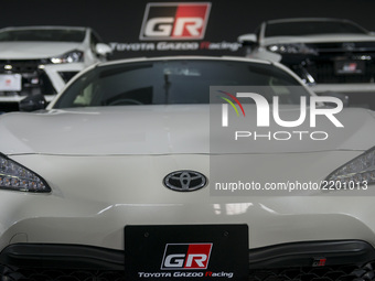 Toyota Motors and GAZOO Racing Company presents the GR86 vehicle during a press preview for the company's line of tuned road cars under the...