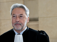 Attack lawyer, Antoine Comté in Paris, France, on 19 September 2017 during opening of the trial in the Quai de Valmy case, where  a police c...