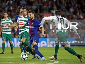Leo Messi goal during La Liga match between FC Barcelona v SC Eibar , in Barcelona, on September 19, 2017.  (