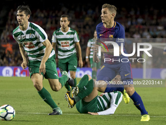Lucas Digne during the spanish league match between FC Barcelona and Eibar at Camp Nou Stadium in Barcelona, Spain on September 19, 2017 (