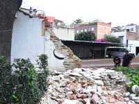  Wreckage of a building knocked down by a magnitude 7.1 earthquake that jolted central Mexico damaging buildings, knocking out power and cau...