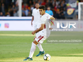Diego Perotti of Roma runs with the ball during the Serie A match between Benevento Calcio and AS Roma at Stadio Ciro Vigorito on September...