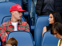 Rick Karsdorp of Roma and his girlfriend Astrid Lentini during the Serie A match between Roma and Udinese at Olympic Stadium, Roma, Italy on...
