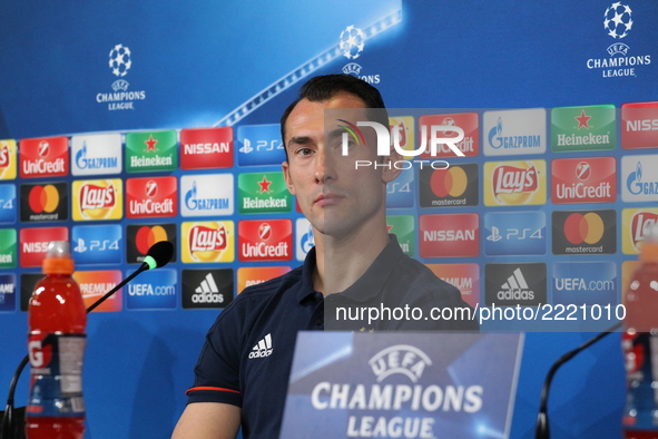 Silvio Proto (Olympiacos FC) during the Olympiakos FC press conference on the eve of  the UEFA Champions League (Group D) match between Juve...