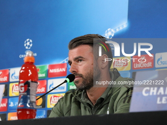 Andrea Barzagli (Juventus FC) during the Juventus FC press conference on the eve of  the UEFA Champions League (Group D) match between Juven...