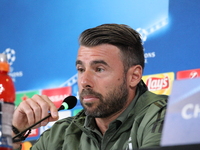 Andrea Barzagli (Juventus FC) during the Juventus FC press conference on the eve of  the UEFA Champions League (Group D) match between Juven...