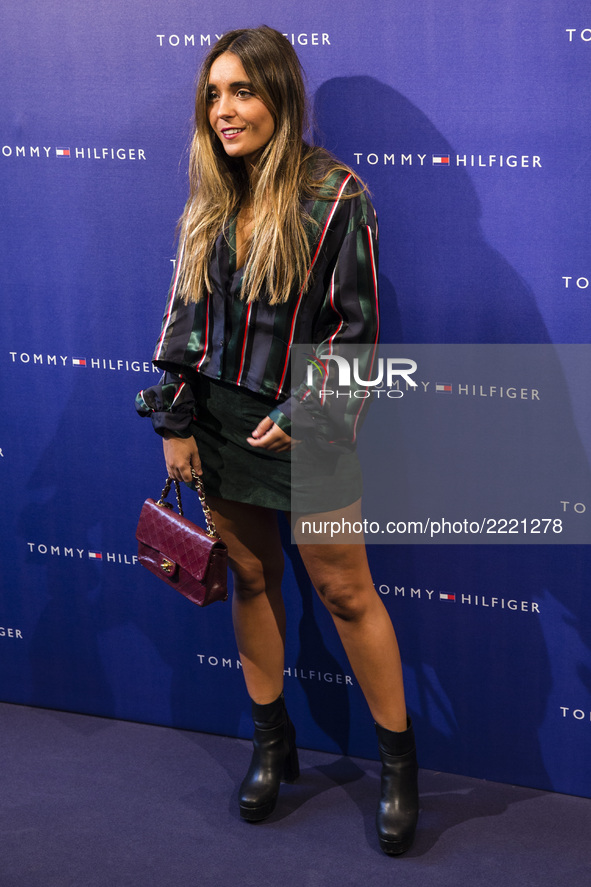 BARCELONA, SPAIN - SEPTEMBER 26: Influencer Ins Arrollo @ines_arroyo during an event at Barcelona Passeig de Gracia Tommy Hilfiger with Gigi...