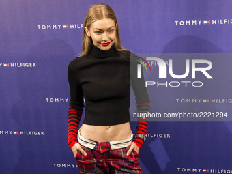 BARCELONA, SPAIN - SEPTEMBER 26: Jelena Noura Hadid known as Gigi Hadid during an event at Barcelona Passeig de Gracia Tommy Hilfiger, on Se...