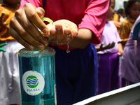 Students practice handwashing with soap properly, in commemoration of Global Handwashing Day commemorated every October 15, at 15th State El...