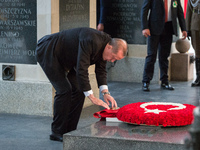 President of Turkey Recep Tayyip Erdogan during his visit in Poland lay flowers at Tomb of the Unknown Soldier in Warsaw, Poland on 17 Octob...