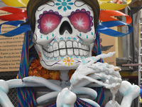 Workers of the 'Taller el Volador' made  the manufacture of skulls and catrinas that will be used for the Day of the Dead Parade inspired by...