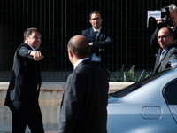 Italian prime minister Matteo Renzi arrives at the school, in Palermo, Italy, where he decided to celebrate the inauguration of the academic...