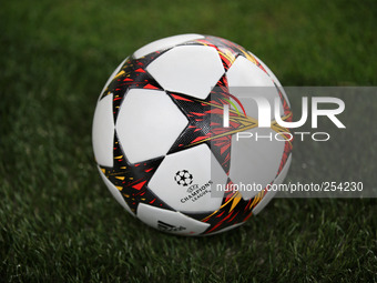 17 September- BARCELONA, SPAIN: Champions League ball in the match between FC Barcelona and APOEL Nicosia, for the week 1 of group E of the...
