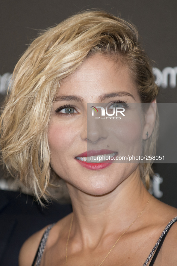 Spanish actress Elsa Pataky poses during a photocall to present 'Dark Seduction' Fashion Film by Women'secret on September 24, 2014 in Madri...