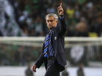 Chelsea's head coach Jose Mourinho reacts during the UEFA Champions League Group G football match Sporting CP vs Chelsea FC at Alvalade stad...