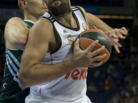 Bourousis. of Real Madrid in action during the 2014-2015 Turkish Airlines Euroleague Basketball Regular Season Date 1 between Real Madrid v...
