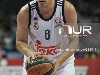 Maciulis of Real Madrid in action during the 2014-2015 Turkish Airlines Euroleague Basketball Regular Season Date 1 between Real Madrid v Za...