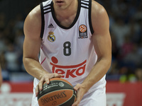 Maciulis of Real Madrid in action during the 2014-2015 Turkish Airlines Euroleague Basketball Regular Season Date 1 between Real Madrid v Za...