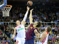 17 October-BARCELONA SPAIN: Robin Benzing and Ante Tomic in the match between FC Barcelona and Bayern Munich played at the Palau Blaugrana,...