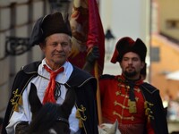 On the occasion of the International tie Day at Saint Mark's square in front of Saint Mark church on upper town, Honour Cravat Regiment chan...