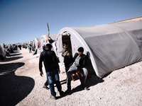 Kurdish refugee camps in the Turkish town of Sruc, on 20th October 0214, nuear the borders of Syria and Turkey  (