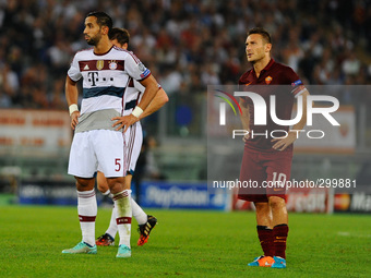 Totti and Benatia during the UEFA Champions League group E football match AS Roma vs Bayern Munich at Rome's Olympic Stadium on October 21,...