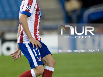 Saul Niguez player del Atletico in action,, Atletico Madrid vs Malmoe during their UEFA Champions League Group A match played at Vicente Cal...