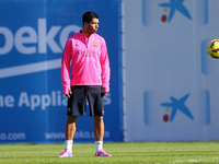 24 October-BARCELONA SPAIN: Luis Suarez in training held at the Joan Gamper Sports City before the match against Real Madrid, on 24 October...