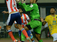 Kerala Blasters FC'S goalkeeper Devid trying to win ball During Indian Super Atletico De Kolkata Vs. Kerala Blasters FC During Indian Super...