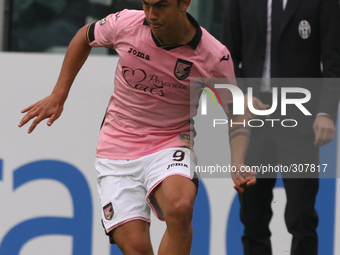 Palermo forward Paulo Dybala (9) in action during the Serie A football match n.8 JUVENTUS - PALERMO on 26/10/14 at the Juventus Stadium in T...