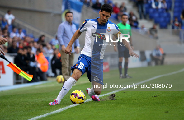BARCELONA SPAIN October -26: Javi Lopez in the match between RCD Espanyol and Deportivo La Coruna, for Week 9 of the spanish League match pl...