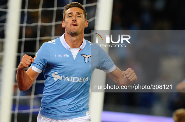 Esulta per il gol Klose during the Serie A match between SS Lazio and Torino at Olympic Stadium, Italy on October 26, 2014. 