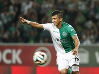 Sporting's forward Fredy Montero celebrates his goal (4-2) during the Portuguese League  football match between Sporting CP and CS Maritimo...