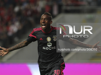 Portugal, Braga:  Benfica's Brazilian midfielder Anderson Talisca celebrates after scoring first goal during the Premier League 2014/15 matc...