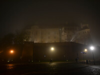 'A foggy evening in Krakow' - A view of Wawel Castle, 26th October 2014, Photo credit: Artur Widak/NurPhoto (
