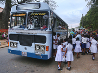 School children attend a field trip to the Royal Botanical Gardens in Peradeniya, Sri Lanka. The Royal Botanical Gardens is located to the w...