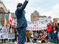 Hundreds of students gathered on 14 September 2018 at the Dam square in Amsterdam, Netherlands to protest against the increase of the intere...