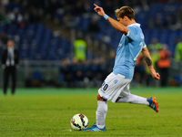Il gol di Biglia su punizione during the Serie A match between SS Lazio and Torino at Olympic Stadium, Italy on October 26, 2014. (