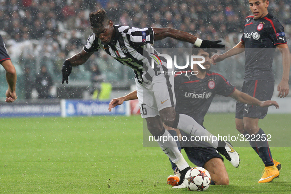 Juventus midfielder Paul Pogba (6) in action during the Uefa Champions League Group Stage football match n.4 JUVENTUS - OLYMPIACOS on 04/11/...