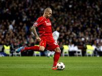 SPAIN, Madrid: Liverpool´s Slovakian Defender Martin Skrtel during the Champions League 2014/15 match between Real Madrid and Liverpool, at...