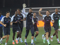 Atletico De Kolkata footballer Fikru a training session on the eve of their match against Pune City FC of the Indian Super League (ISL) at T...