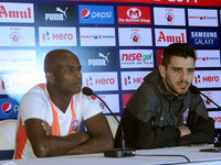 FC PUNE CITY footballer Kostas  and MacPherlin Dudu Omagbemi press conferences 
during before  training session on the eve of their match a...