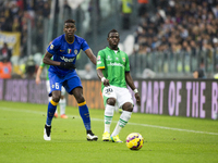  Paul Pogba and Efriyie Acquah during the Serie A match between Juventus FC and Parma FC. at Juventus Stafium  on november 9, 2014 in Torino...