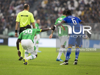  Afriyie Acquah and Paul Pogba during the Serie A match between Juventus FC and Parma FC. at Juventus Stafium  on november 9, 2014 in Torino...