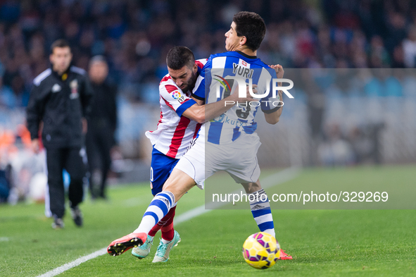 Arda in the match between Real Sociedad and Atletico Madrid, for Week 11 of the spanish Liga BBVA played at the Anoeta stadium, November 9,...