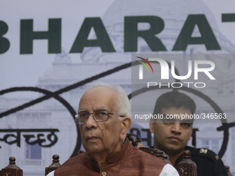 Governor of West Bengal Keshari Nath Tripathi along with his boduguard
during Clean India Campaign in Kolkata, India.
 (
